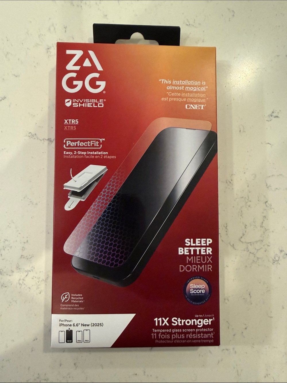 InvisibleShield XTR5 Tempered Glass Screen Protector for iPhone 6.6" - Red